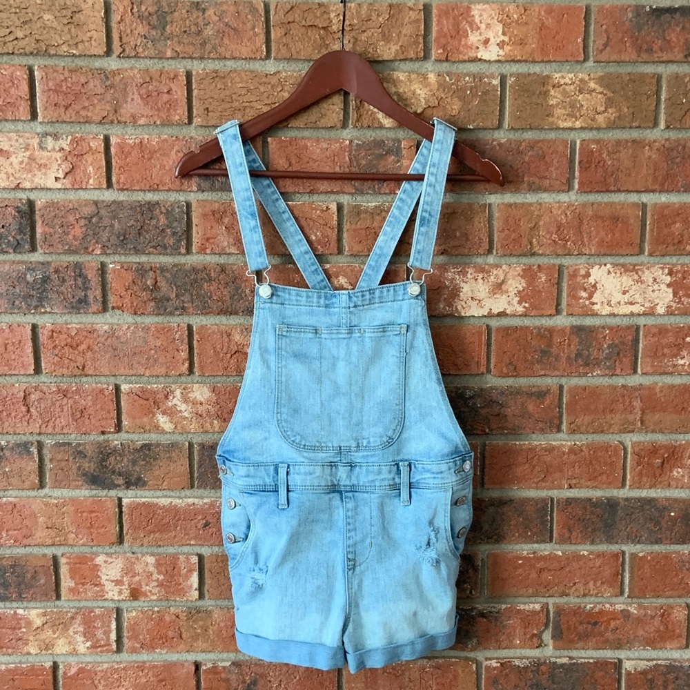 Old Navy Light Blue Denim Short Overalls
